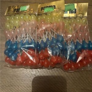 Set of 3 Vintage Plastic Balloon Cake Toppers by Parma Novelties
